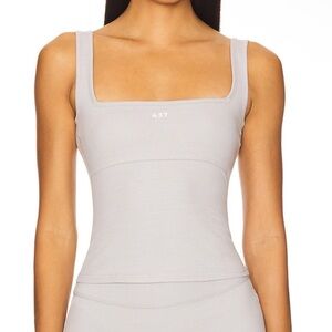 437 Gray Square Neck Tank Top